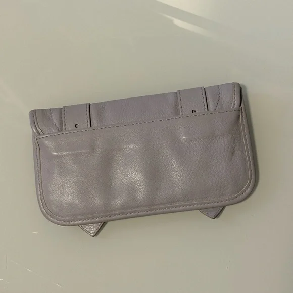 Gray Lilac Leather Women's Clutch - Picture 7 of 17